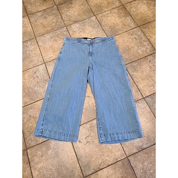Ava & Viv Denim - Ava & Viv Women's Wide Leg Relaxed Fit Jeans Size 18 High Rise Light Blue